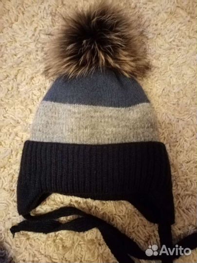 Шапка зимняя для мальчика 4-7 лет