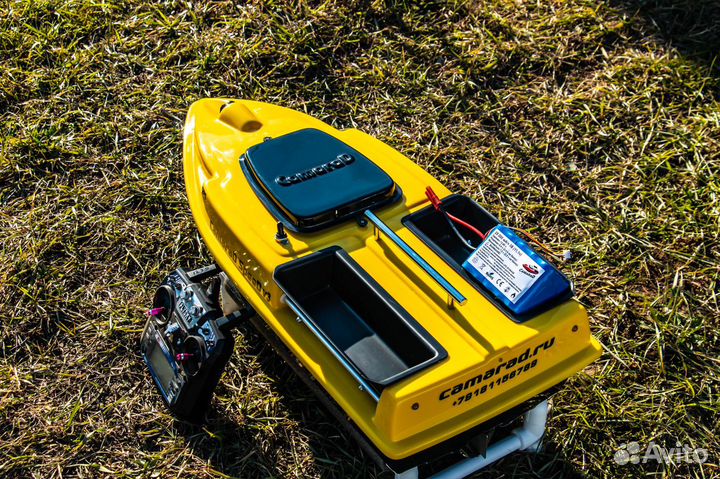 Прикормочный кораблик: усиленный акб 25A и сумки