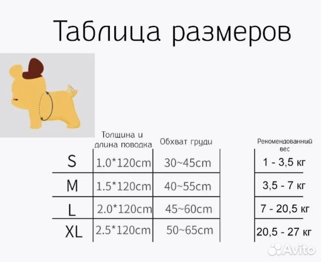 Прогулочная шлейка для собак с поводком 120 см