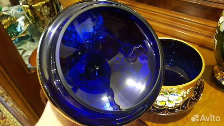 Ваза кофетница Богемия. Смальта