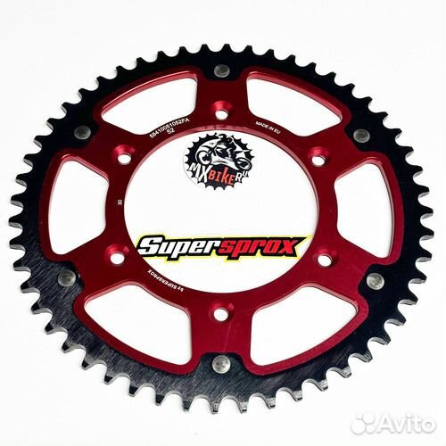 Звезда задняя биметаллическая красная 52 зуба GasG