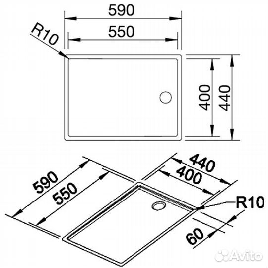 Кухонная мойка Blanco 517277 claron 550-T-IF/N нер