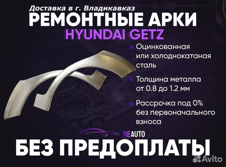 Ремонтные арки на Hyundai Getz