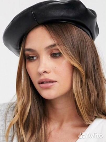 Берет эко кожа черный