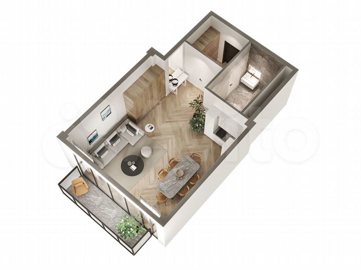 Апартаменты-студия, 56,2 м², 4/7 эт.