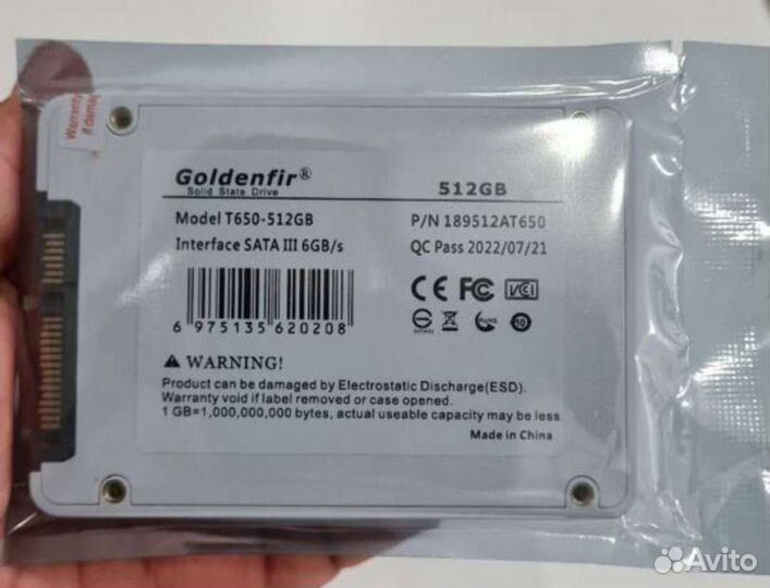 SSD 512gb Goldenfir Новый