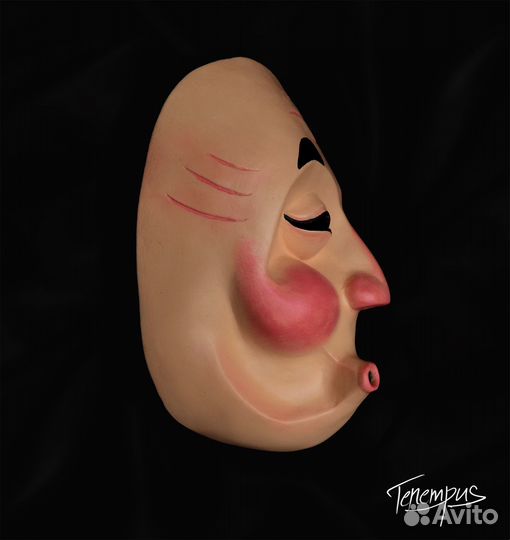 Японская традиционная маска Хёттоко. Телесная