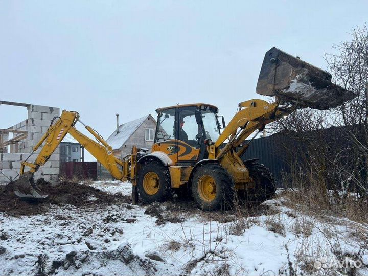 Экскаватор-погрузчик, услуги, аренда