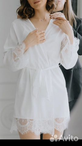 Халат с кружевом XS-S