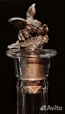 Графин хрустальный. Пробка серебро 84 курочки