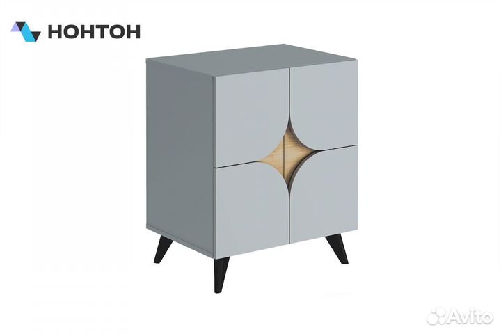 Тумба для обуви Монро шиншилла серая / дуб крафт з