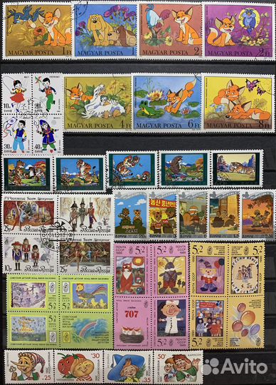 Почтовые марки мультики Дисней, Сказки