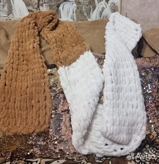 Модный вязаный шарф ручной работы (220см)