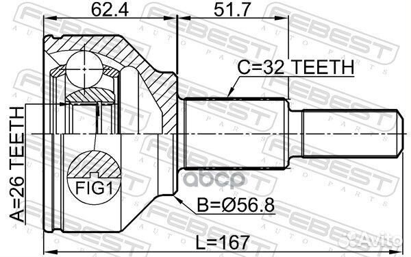 Шрус внешний dodge journey NEW 2012- 2010-journ