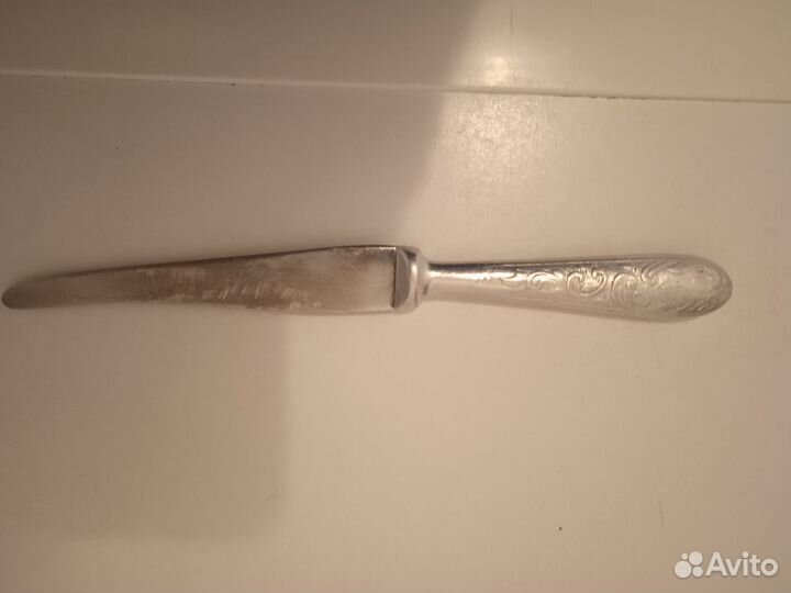 Дореволюционная вилка. Лопатка. Нож серебро