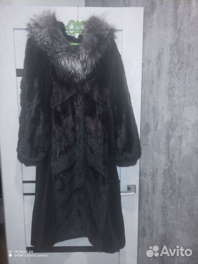 Шуба норковая с капюшоном 48-50