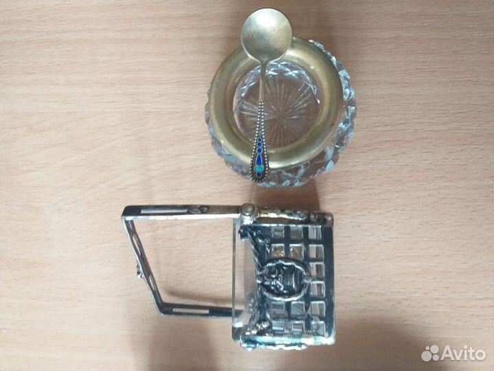 Серебряные солонки и сито для чайника