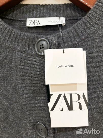 Новый кардиган Zara M 100% шерсть