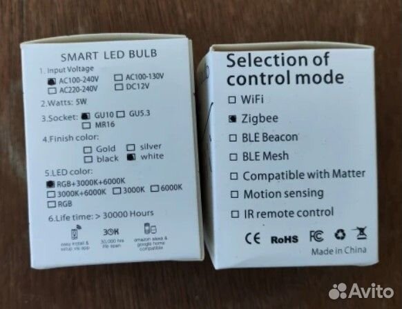 Умная Лампочка ZigBee GU10