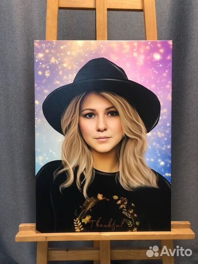 Портрет по фото на холсте
