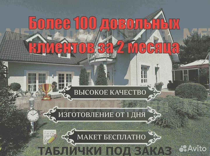 Красивая табличка с адресом