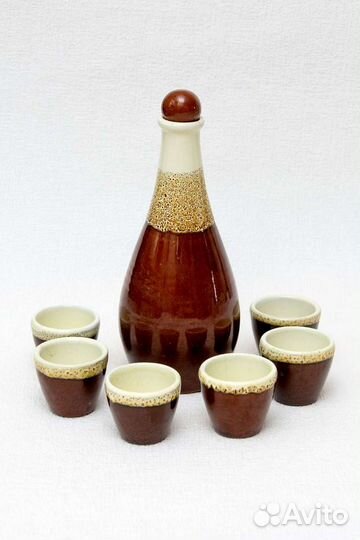 Набор для коньяка с рюмками керамика СССР