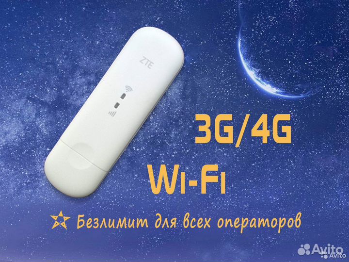 3G/4G модем с Wi-Fi ZTE-79ru +Безлимит