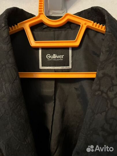 Жаккардовый пиджак черный