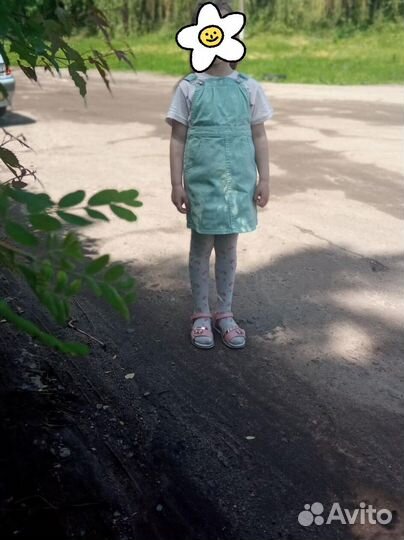 Джинсовый сарафан для девочки 116- 122