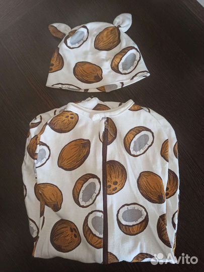 Пеленка кокон с шапочкой