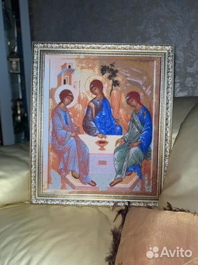 Икона Ветхозаветная Святая Троица ручная работа