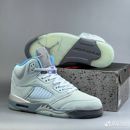 Кроссовки nike air jordan 5 blue (41-46)