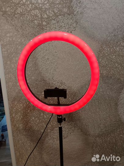 Новая кольцевая RGB лампа 33см со штативом