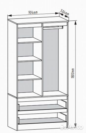 Шкаф двухстворчатый распашной