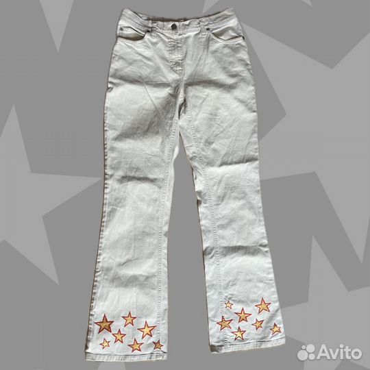 Джинсы y2k роспись звёзды