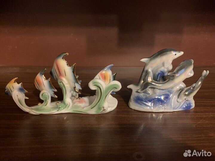 Статуэтки рыбки и дельфины