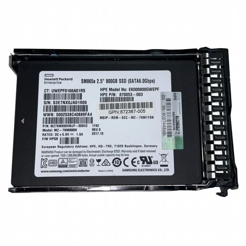 [EK000800GWEPF] Жесткий Диск Hp Ek000800gwepf 800gb 2.5" Ssd