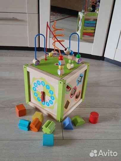 Куб, бизиборд деревянный, лабиринт