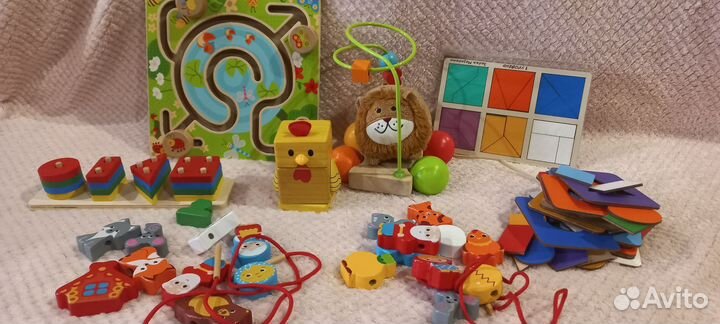 Развивающие деревянные игрушки пакетом