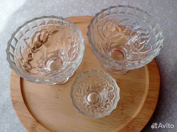Хрусталь вазочки для варенья на ножке СССР