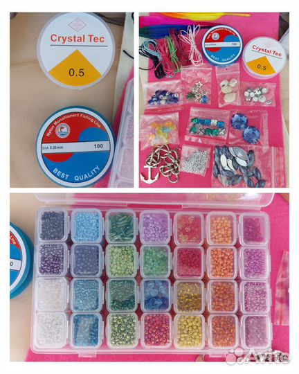 Набор бисера, бусин и страз для рукоделия