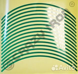 Светоотражающая наклейка на обод колеса, зеленый