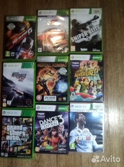 Игры на xbox 360 диски GTA 5 Fifa kinect