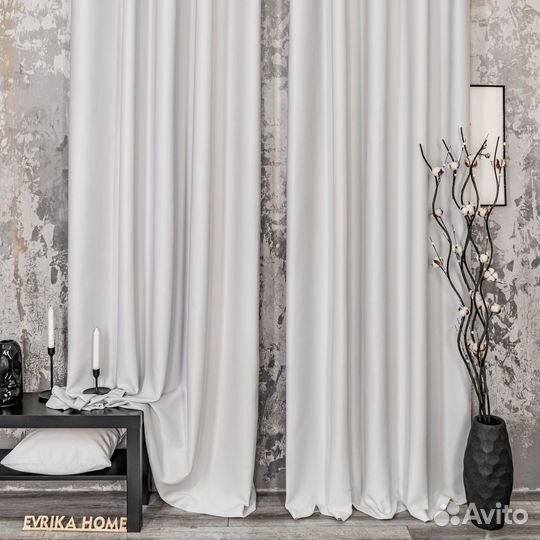 Шторы блэкаут Амадео платиновый новые пошив