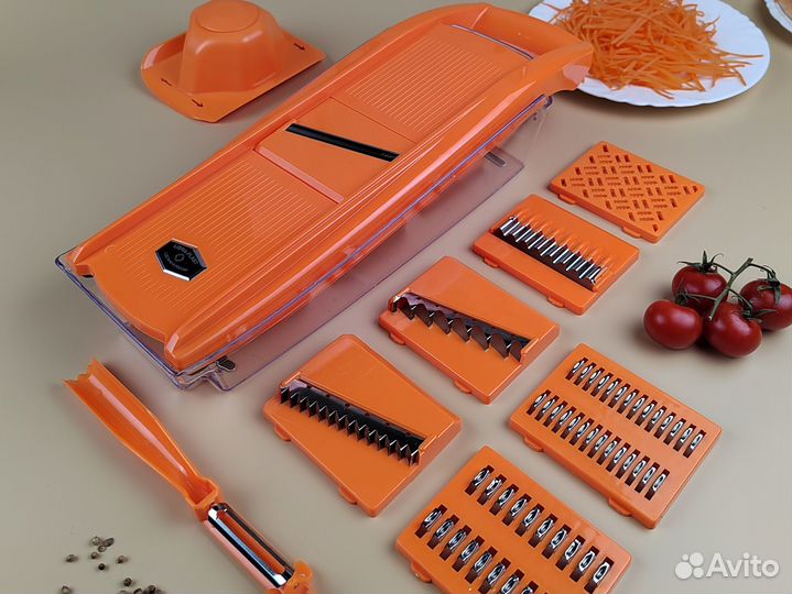 Овощерезка ручная с контейнером 7 насадок