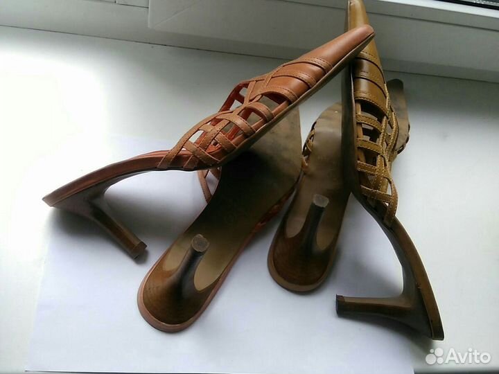 Босоножки Шлепки 38-39 лёгкие кожа