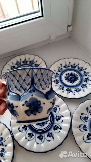 Набор чайный Гжель