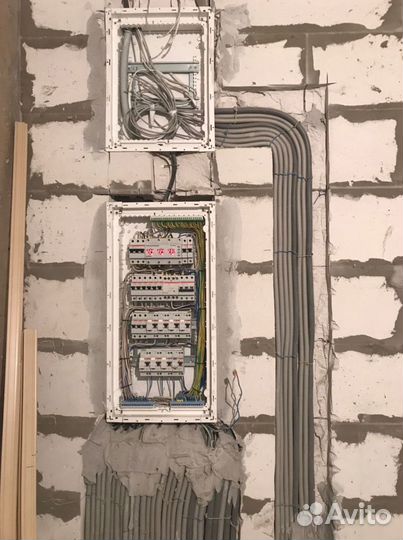 Штробление стен и потолка, проводка