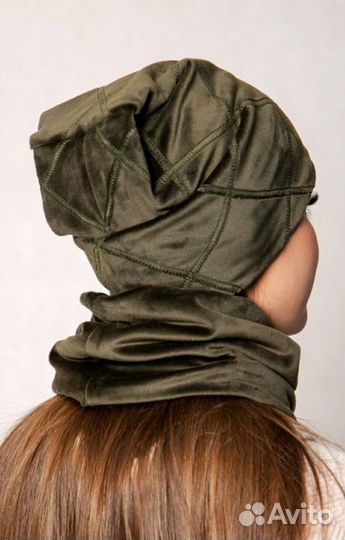 Комплект шапка и снуд женский