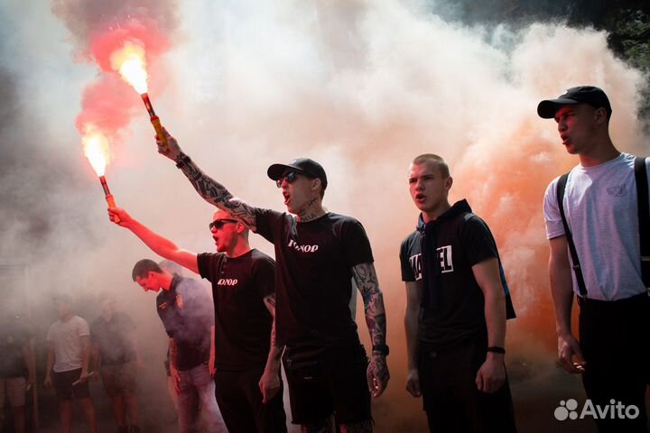 Факел болельщика огневой (синий,красный)